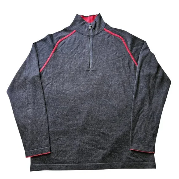 Smartwool Men's Large 1/2 Zip Base Layer Sweater Brown 100% Merino Wool Outdoors - Picture 2 of 13